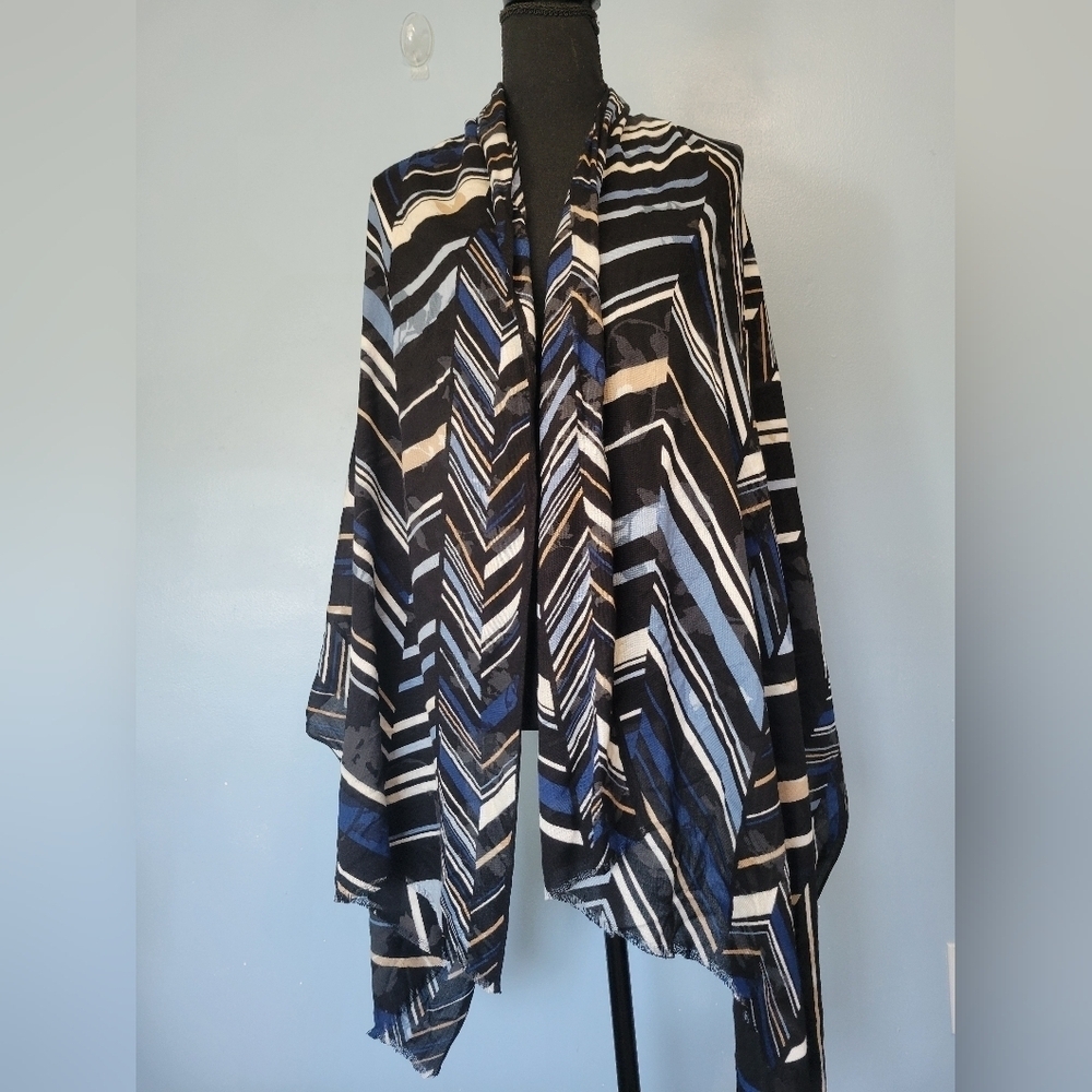 White House Black Market Chevron Scarf 28" X 73''